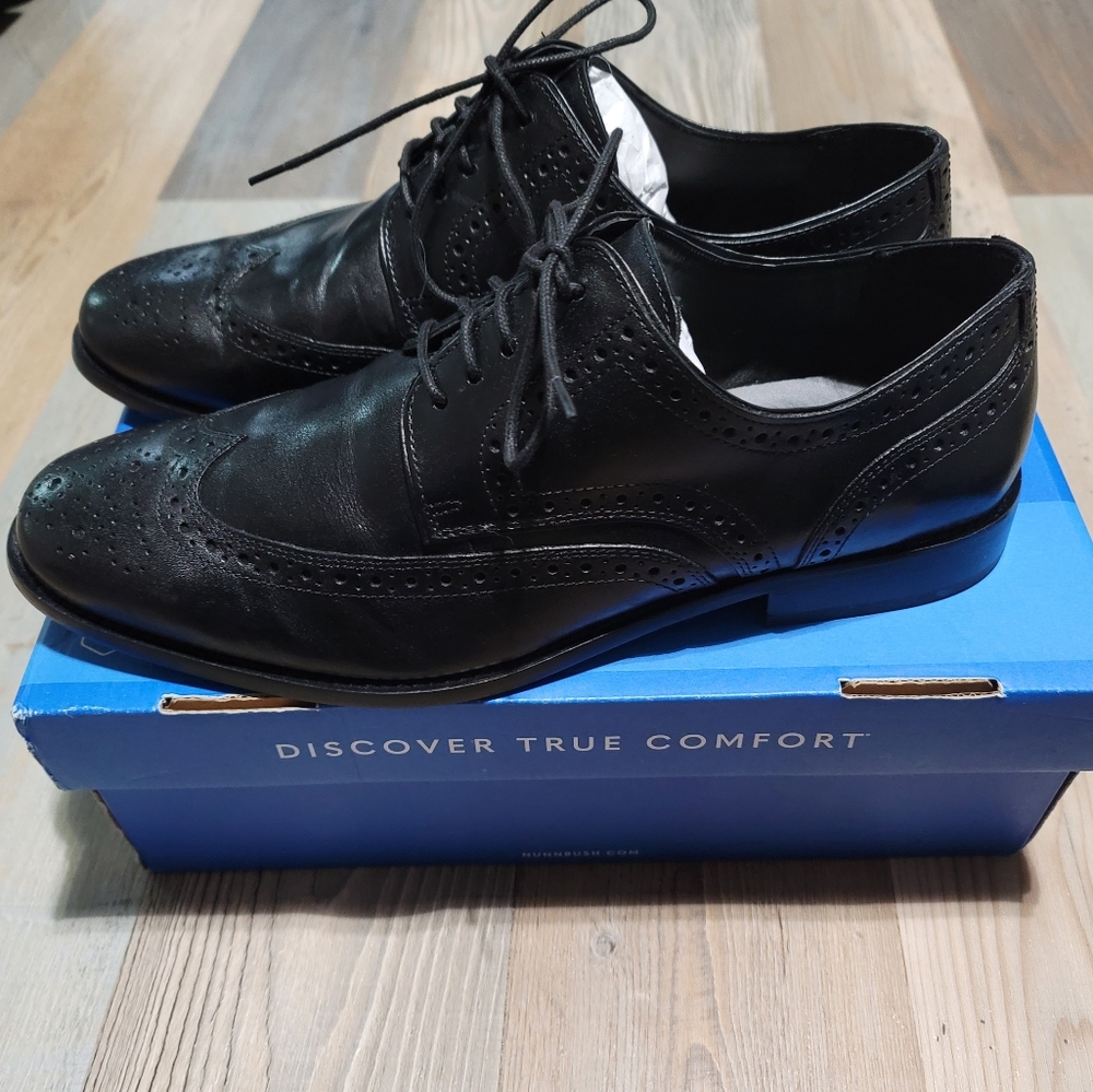 Nunn Bush Men's Nelson Wing Tip Oxford Dress Casual Lace-Up - Picture 2 of 3